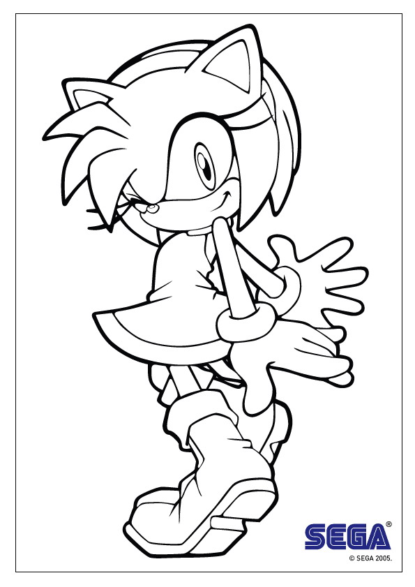 Print Sonic X kleurplaat